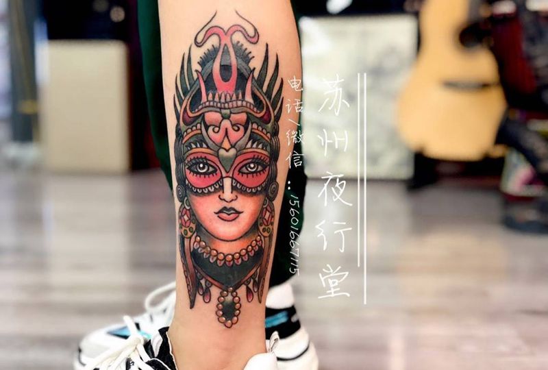 school纹身图片_成品腿部欧美人物纹身图案