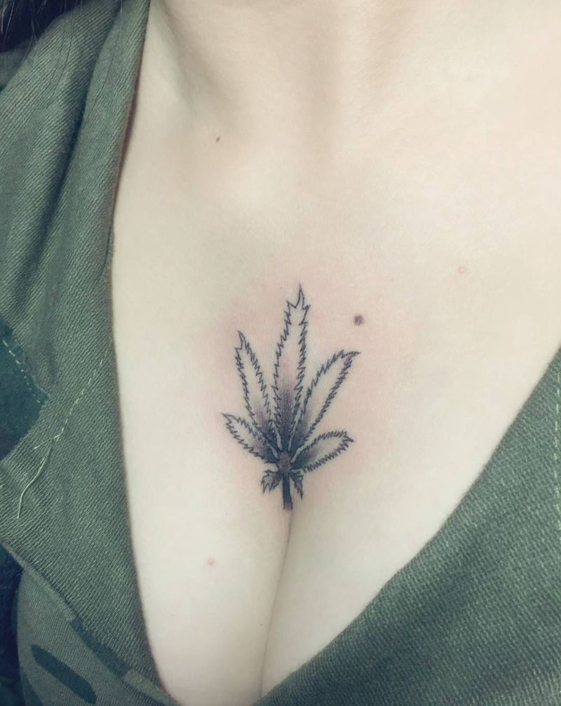 罂粟叶纹身图片