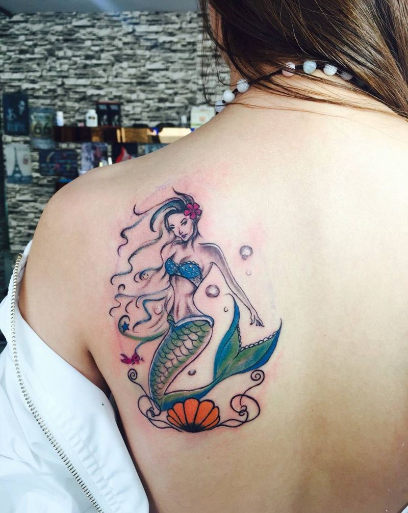美人鱼纹身图片