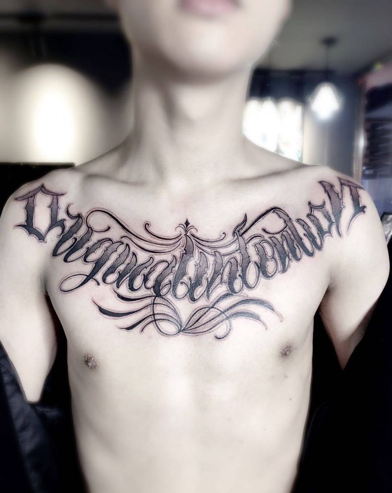 奇卡诺花胸纹身图片_成品胸部背部欧美字符原创腰部纹身图案