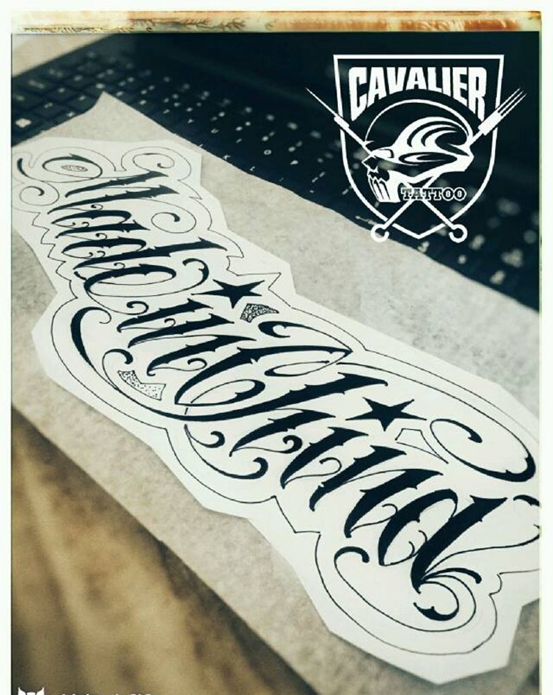 Made  in China纹身图片_胸部欧美字符花体英文其卡诺英花成品纹身图案