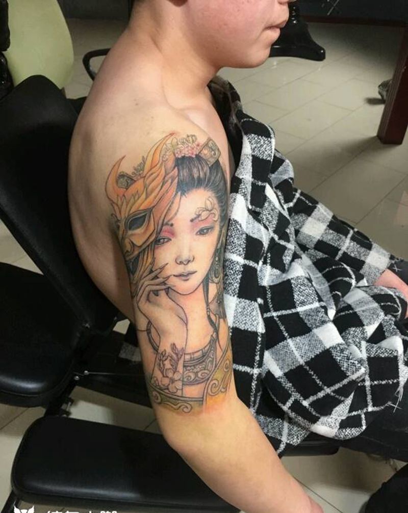 艺妓恢复后纹身图片