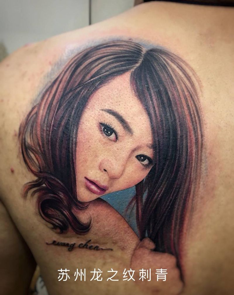 肖像纹身图片_肖像成品人物龙之纹刺青纹身图案