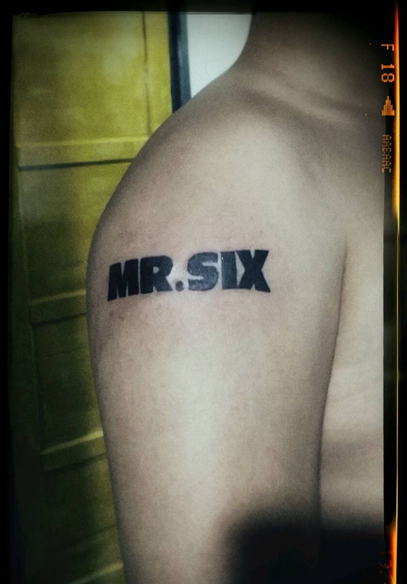六爷--MR.SIX纹身图片_手臂欧美清新字符花体英文成品纹身图案