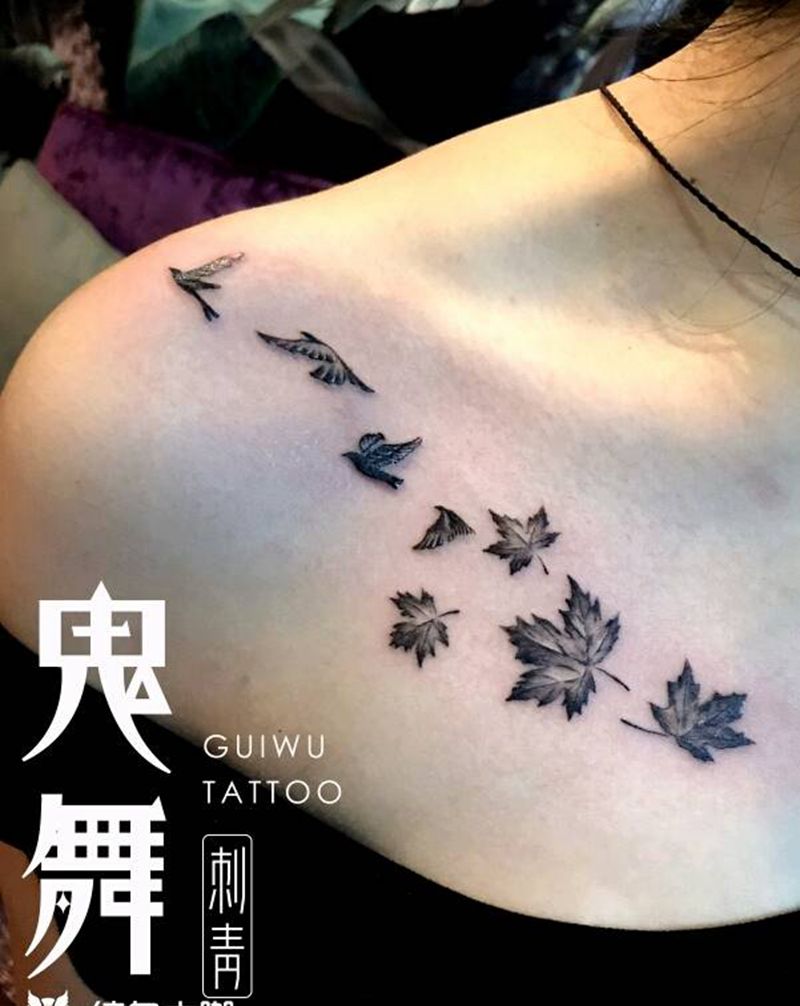 叶子系列纹身图片