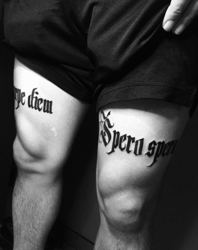 字母纹身图片_成品腿部手臂肩部背部传统清新字符纹身图案