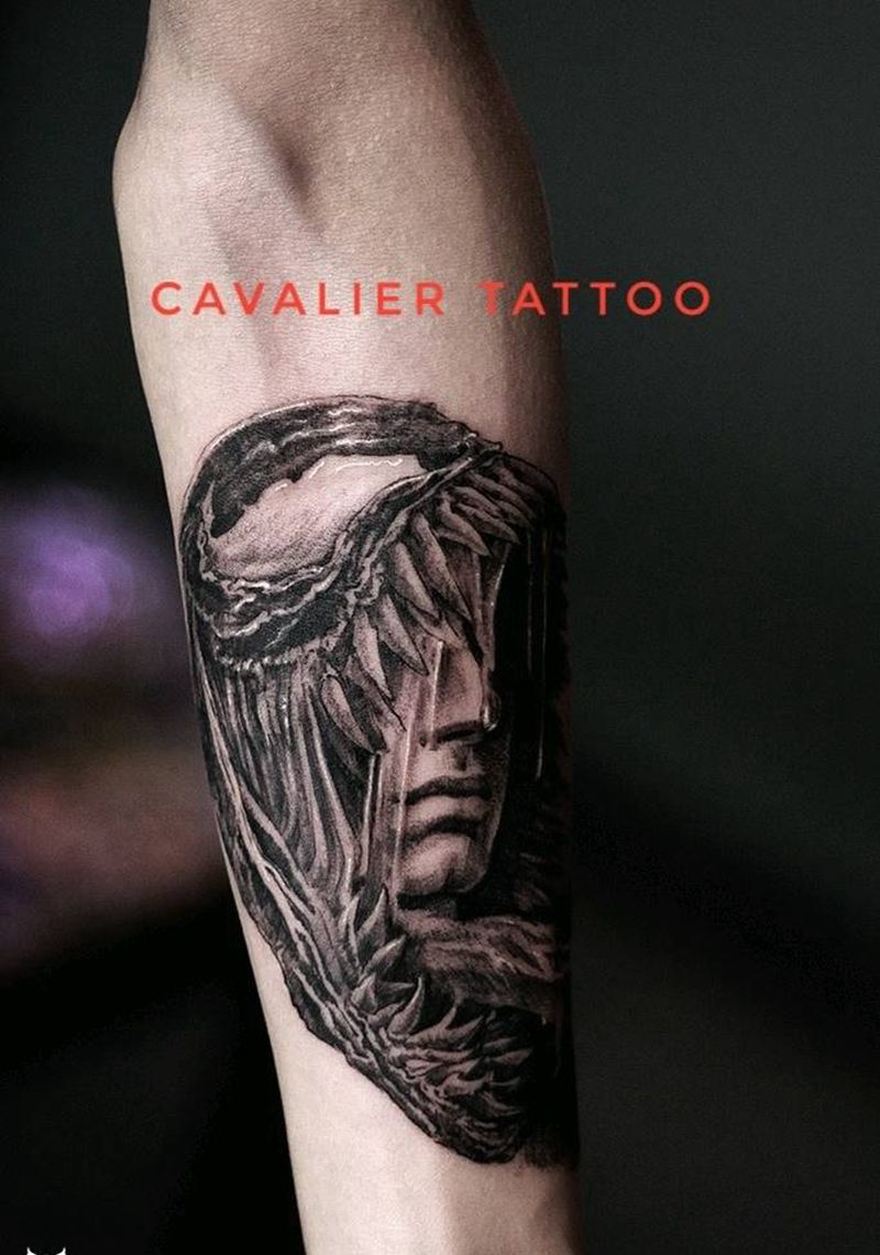 Venom纹身图片_手臂欧美写实纹身图案