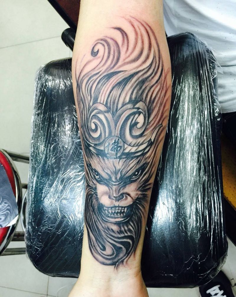 小臂大圣纹身纹身图片