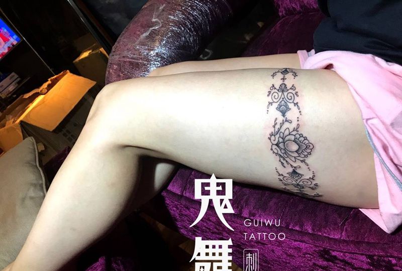腿环纹身图片