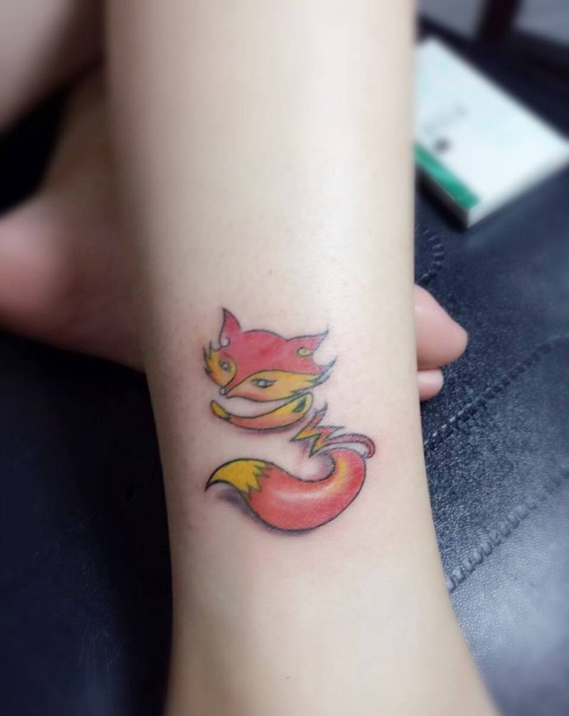 狐蝶纹身图片