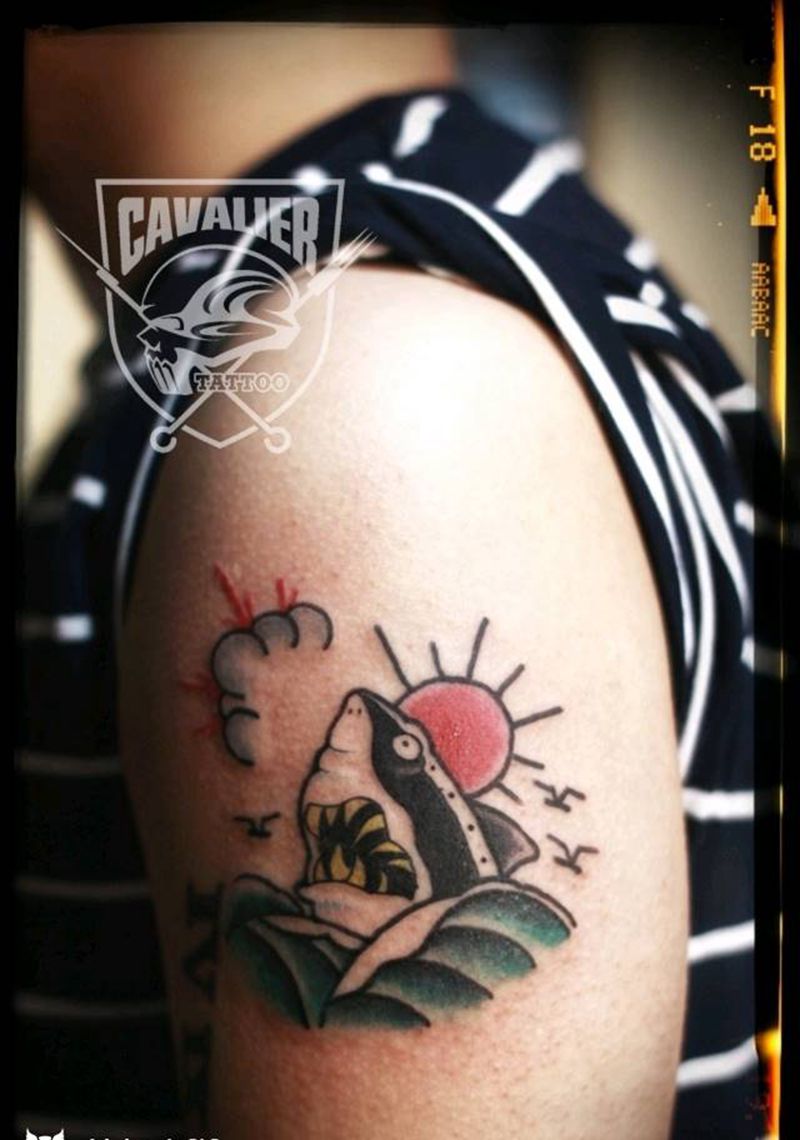 old school纹身图片_手臂欧美传统动物原创成品纹身图案