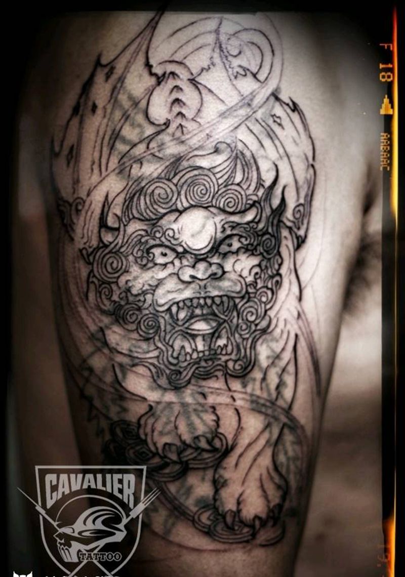 遮盖纹身图片_手臂传统动物鬼神成品纹身图案
