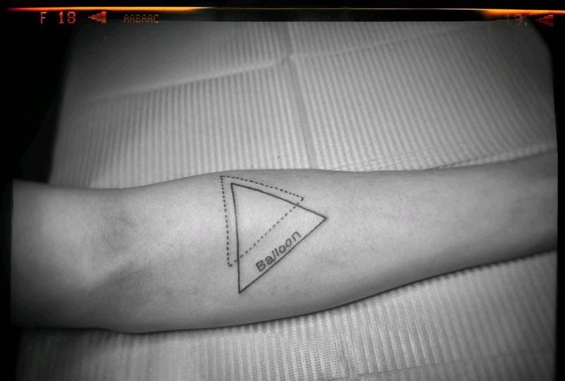 小清新纹身图片_手臂清新几何字符成品纹身图案