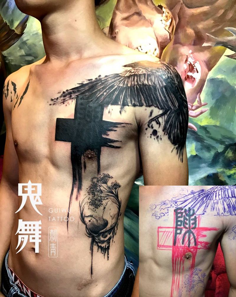 黑暗系列（遮盖）纹身图片