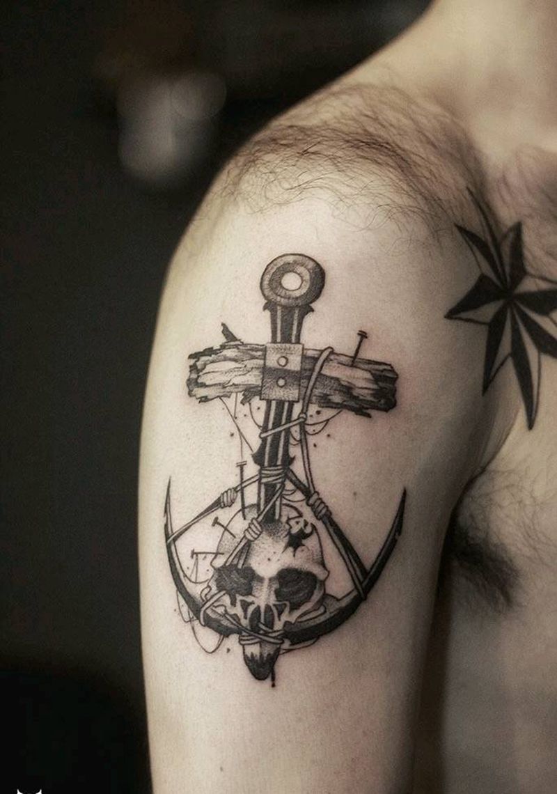 速写风格纹身图片_手臂点刺纹身图案