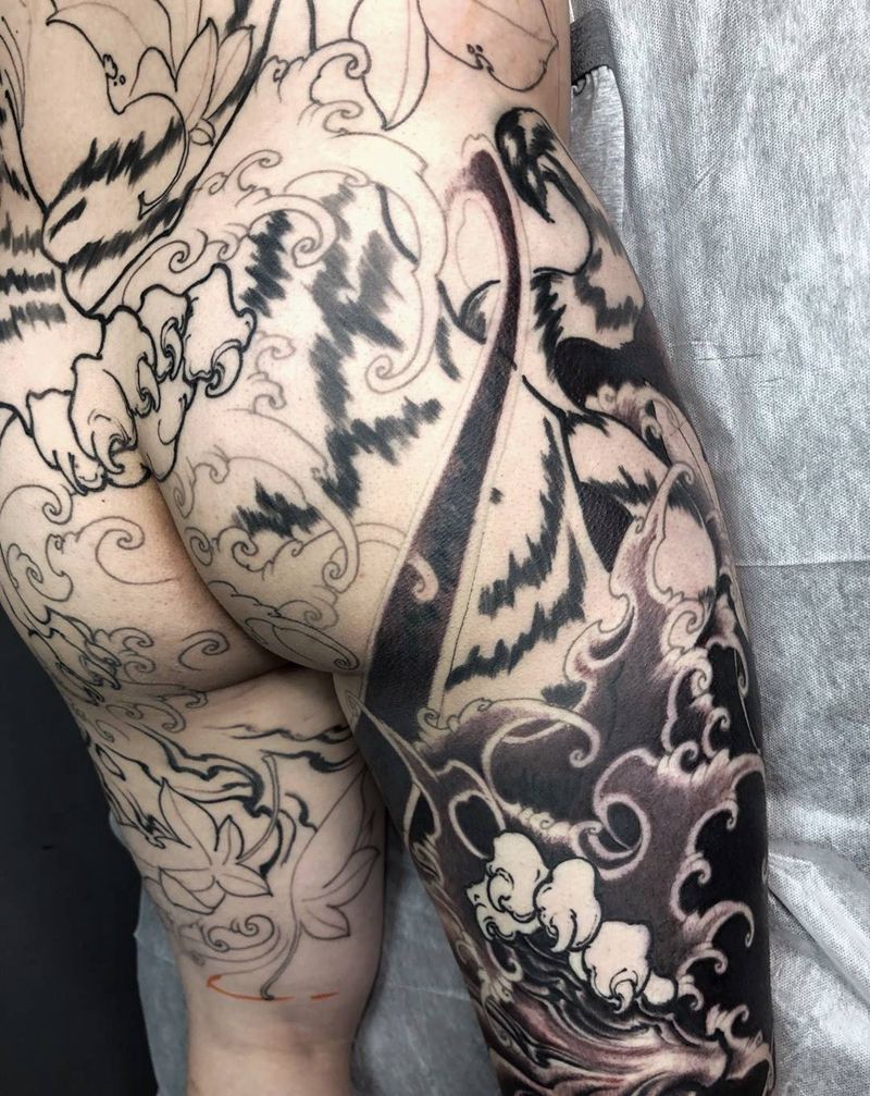 老虎满背纹身图片