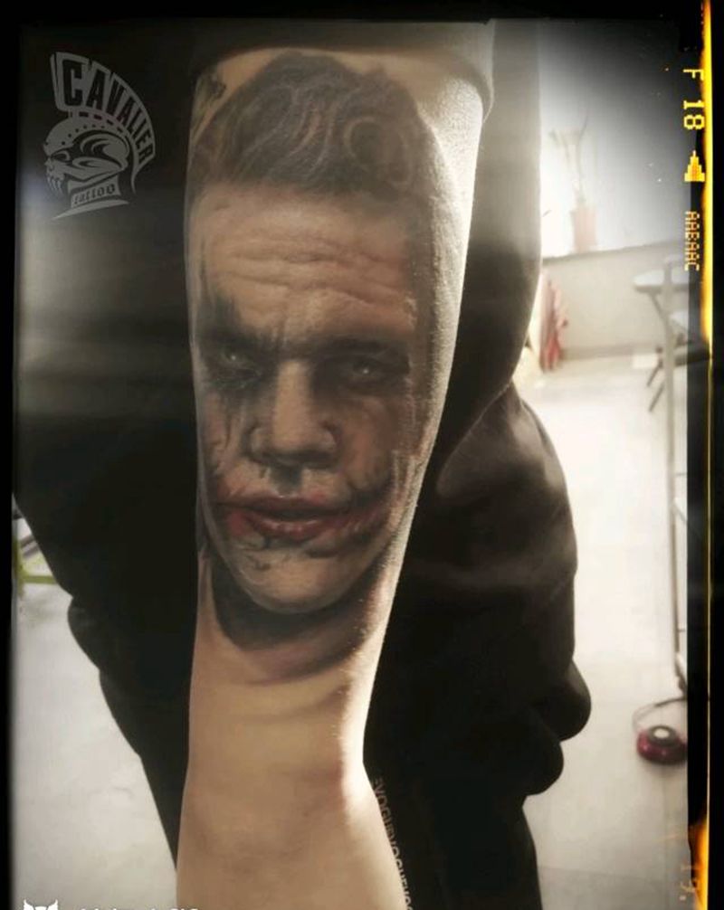 小丑未完  下次继续纹身图片_手臂欧美写实纹身图案