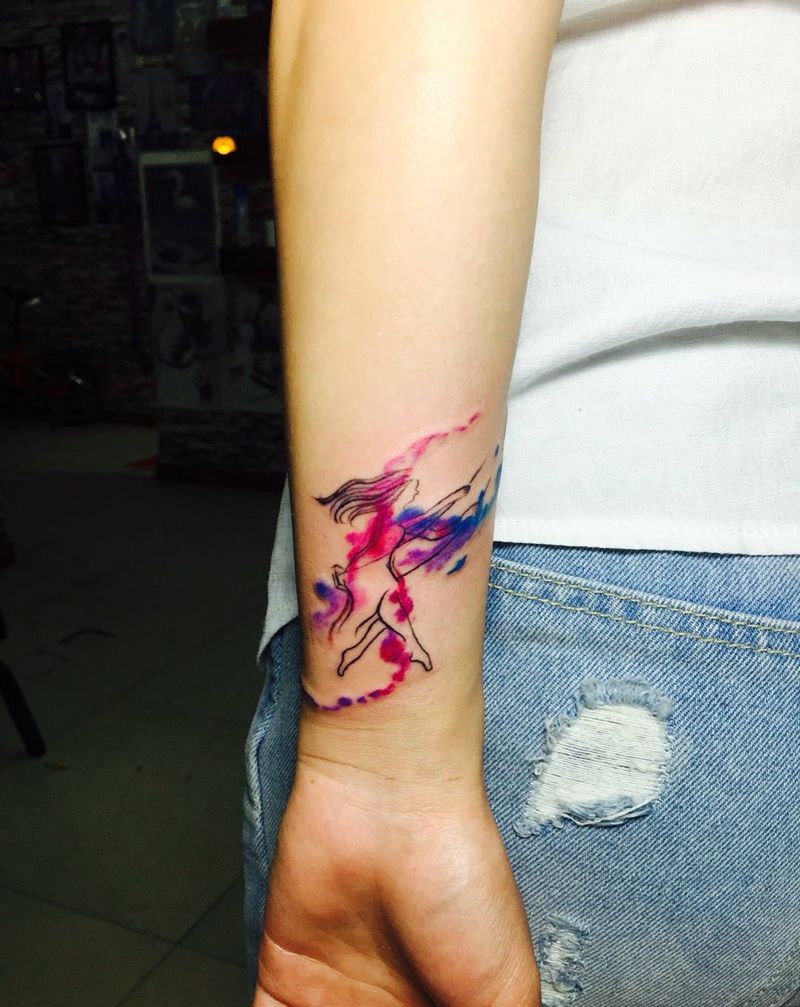 水彩泼墨风纹身图片