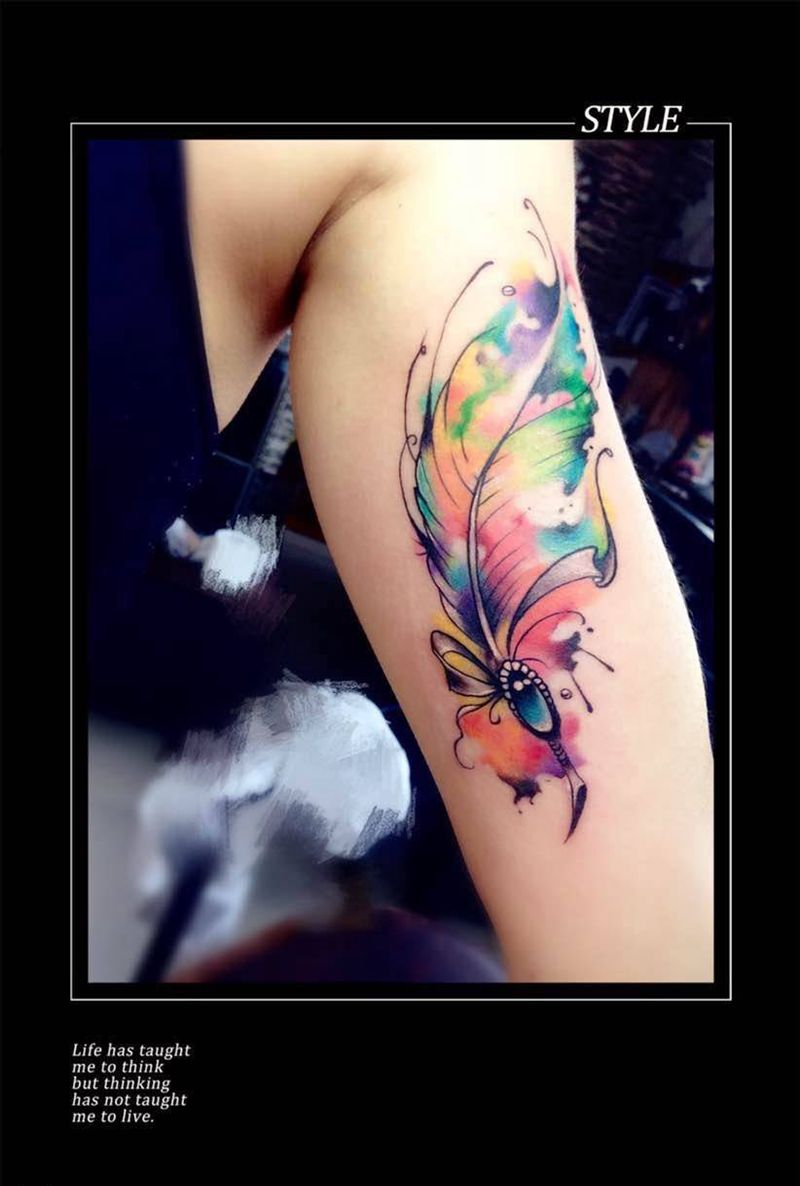 近日小作纹身图片_成品肩部手臂背部手部清新传统人物植物欧美纹身图案