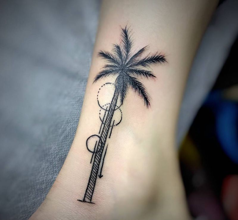椰树纹身图片