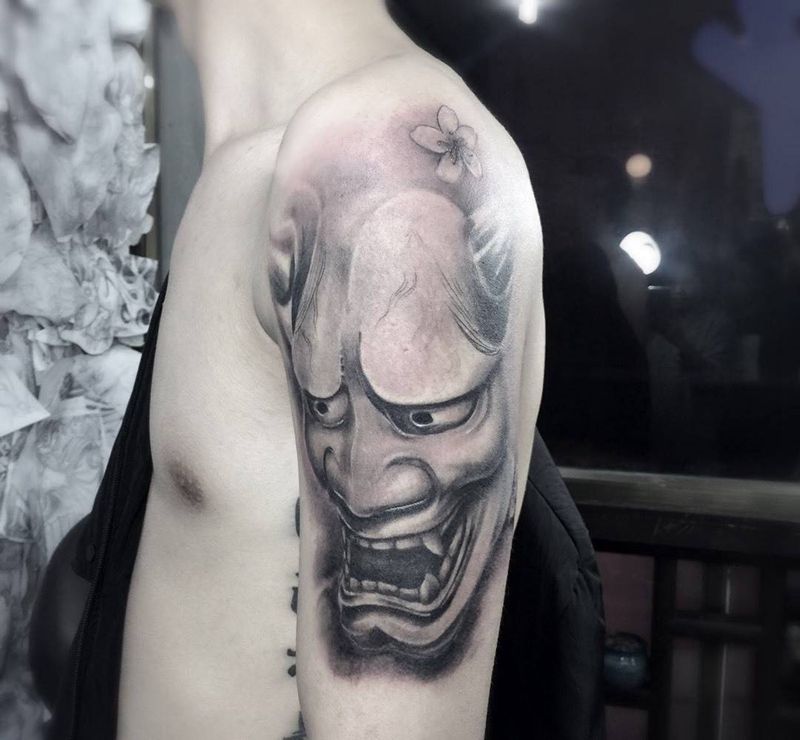 般诺纹身图片_成品背部手臂腿部肩部欧美写实人物鬼神纹身图案