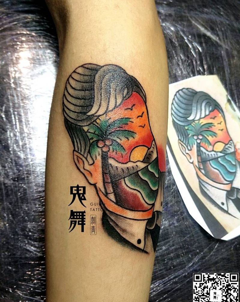 old school风格纹身图片_手臂手部欧美清新原创成品手稿纹身图案