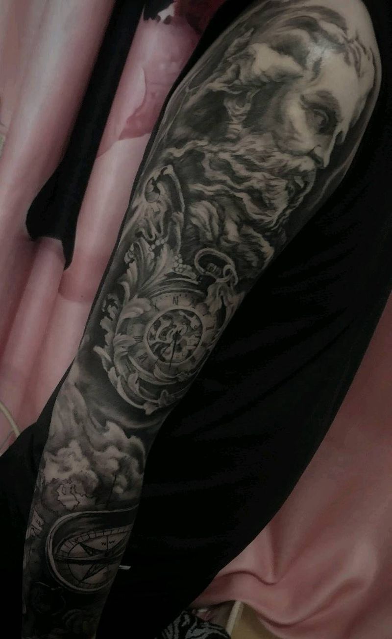 写实花臂纹身图片_手臂欧美写实纹身图案