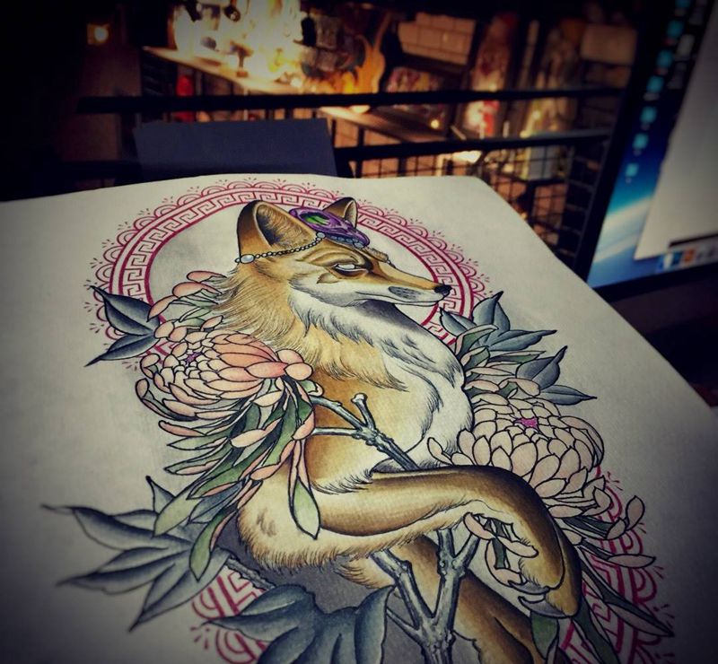 狐狸纹身图片
