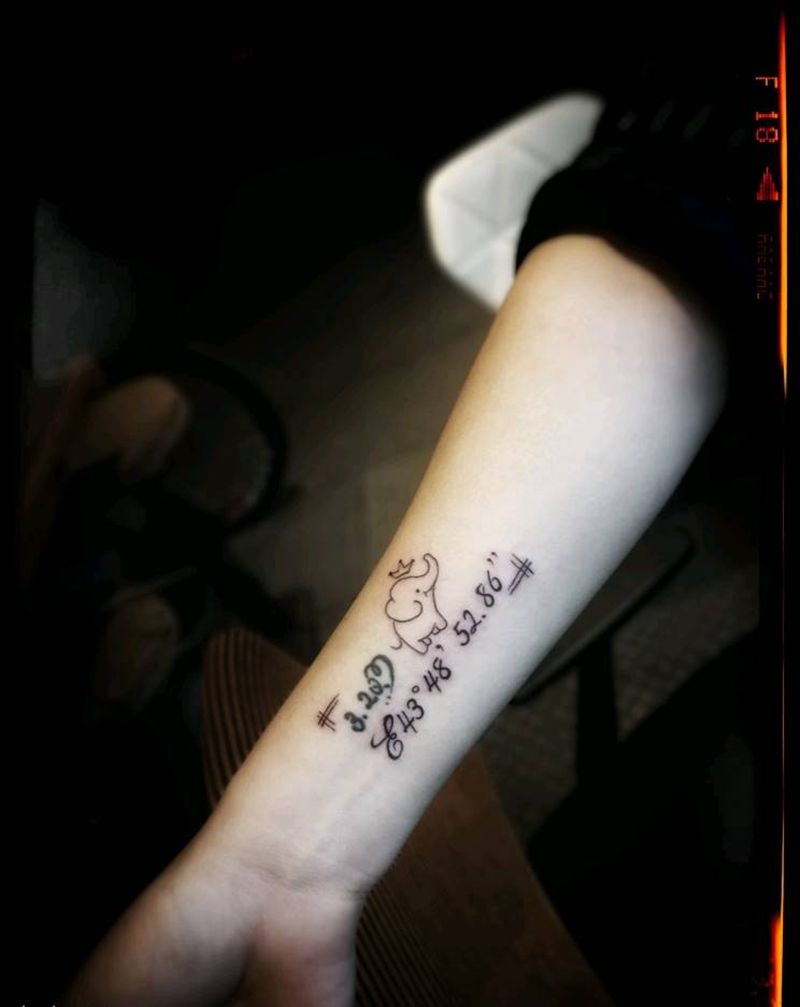 小象小象纹身图片_手臂清新动物成品纹身图案