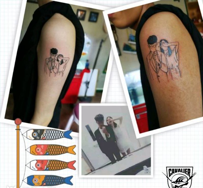 情侣小清新纹身图片