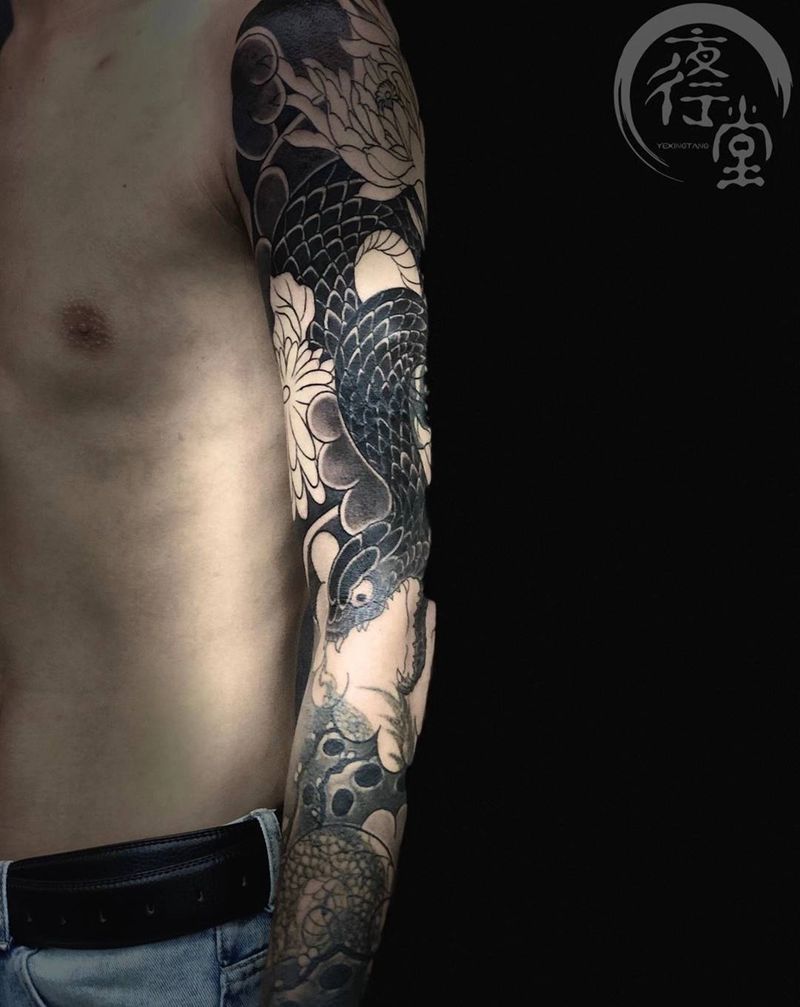 老传统遮盖未完成纹身图片_手臂腿部老传统遮盖纹身图案