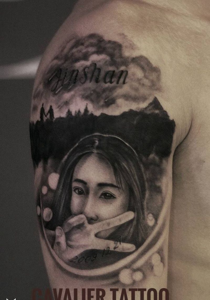 肖像纹身图片_手臂欧美写实纹身图案