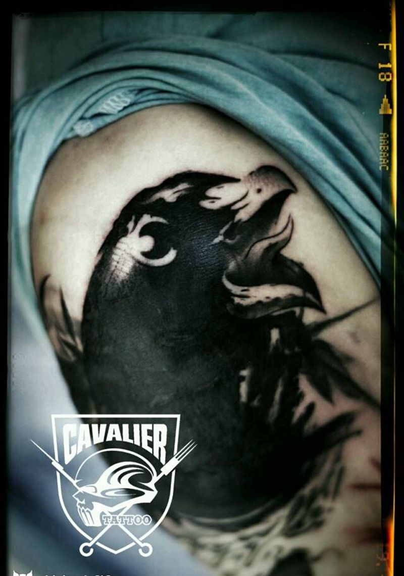 盖中盖纹身图片_肩部手臂欧美动物成品纹身图案