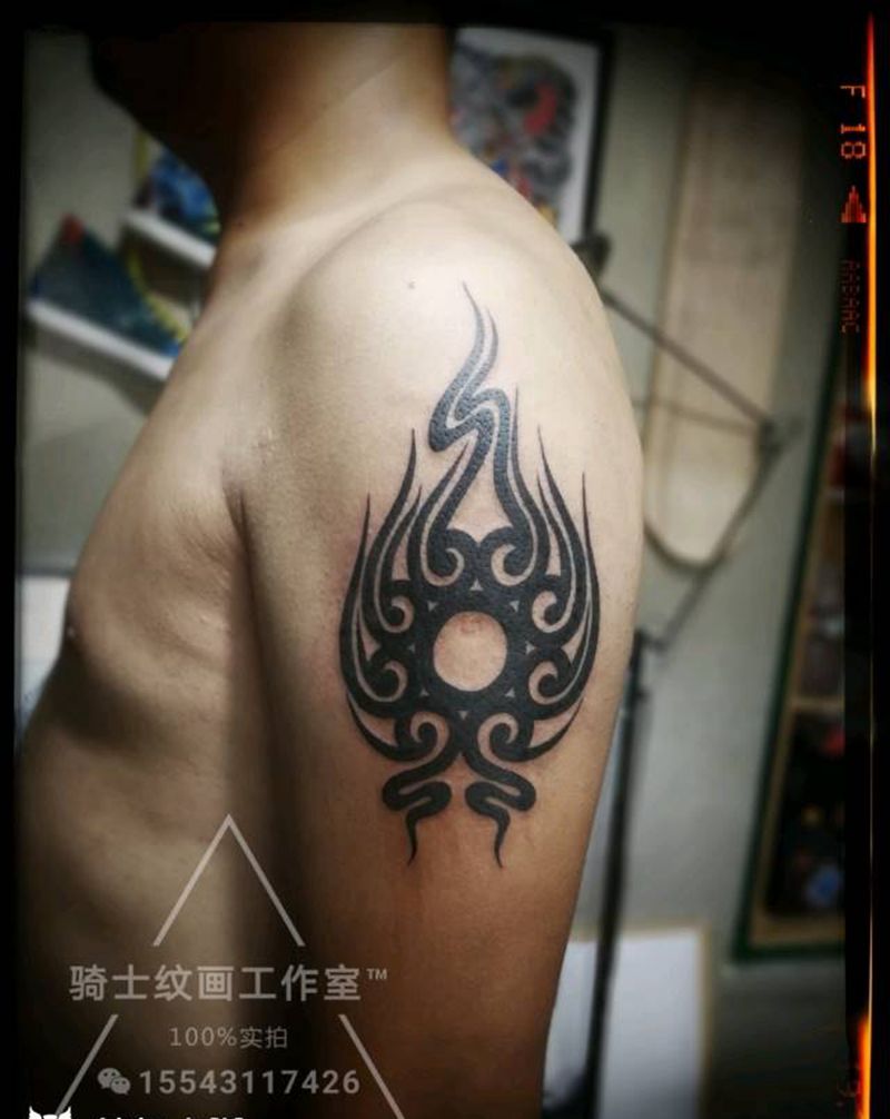 图腾纹身图片_手臂习俗几何图腾成品纹身图案