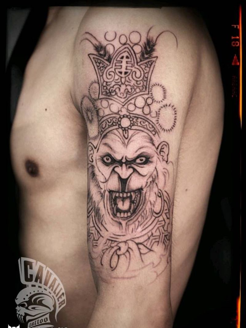 猴子未完纹身图片