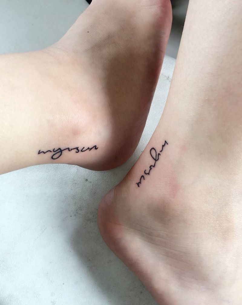 情侣闺蜜纹身图片_成品肩部手部脚部清新字符情侣几何腿部纹身图案