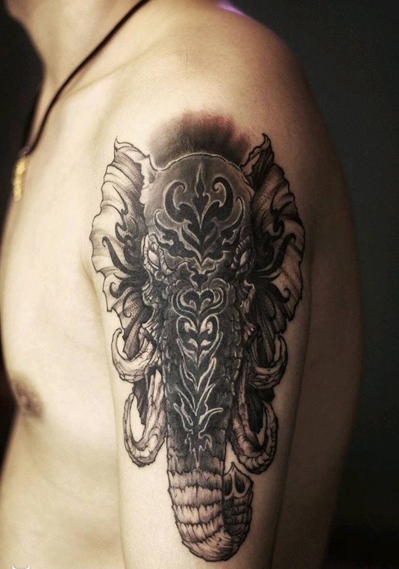 遮盖纹身图片_手臂图腾点刺纹身图案