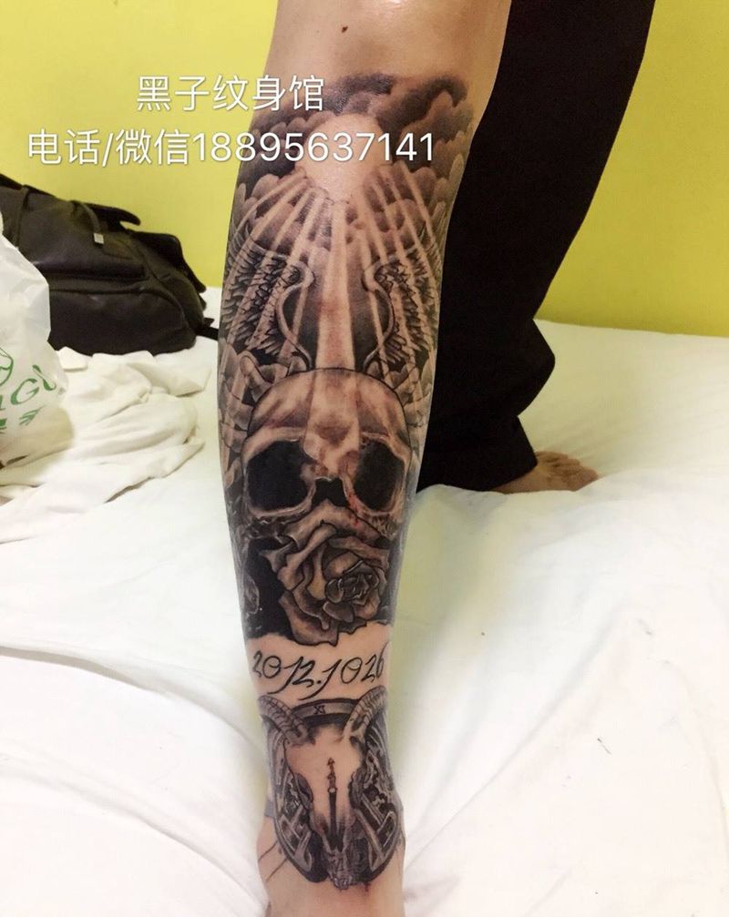 包小腿纹身图片