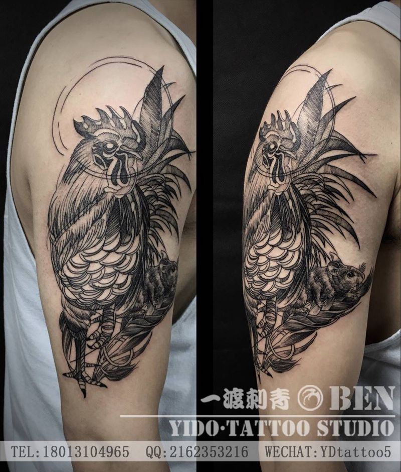 金鸡纹身图片