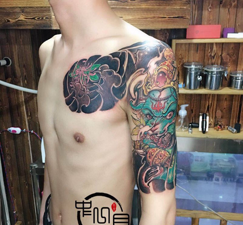 象神纹身图片_腿部手臂纹身图案