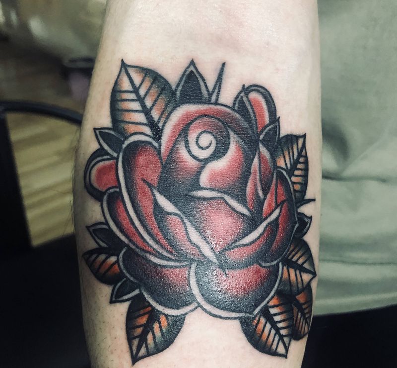 old school 花纹身图片_手臂纹身图案