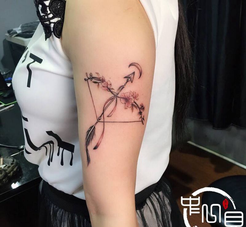 射手座纹身图片_手臂纹身图案