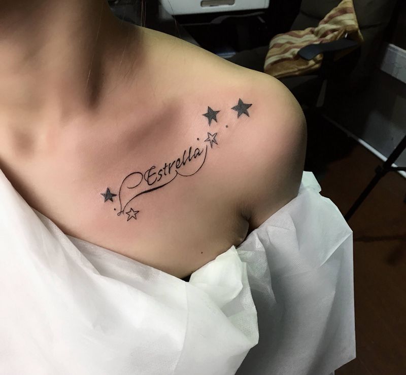 英文设计纹身图片_胸部纹身图案