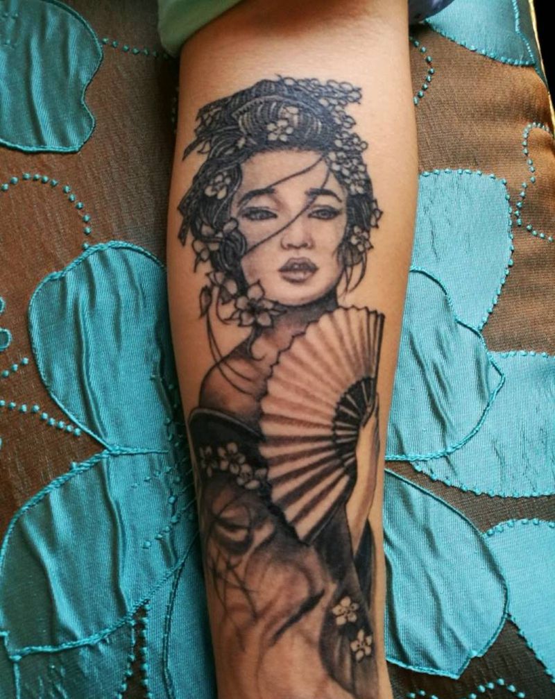 艺妓纹身图片
