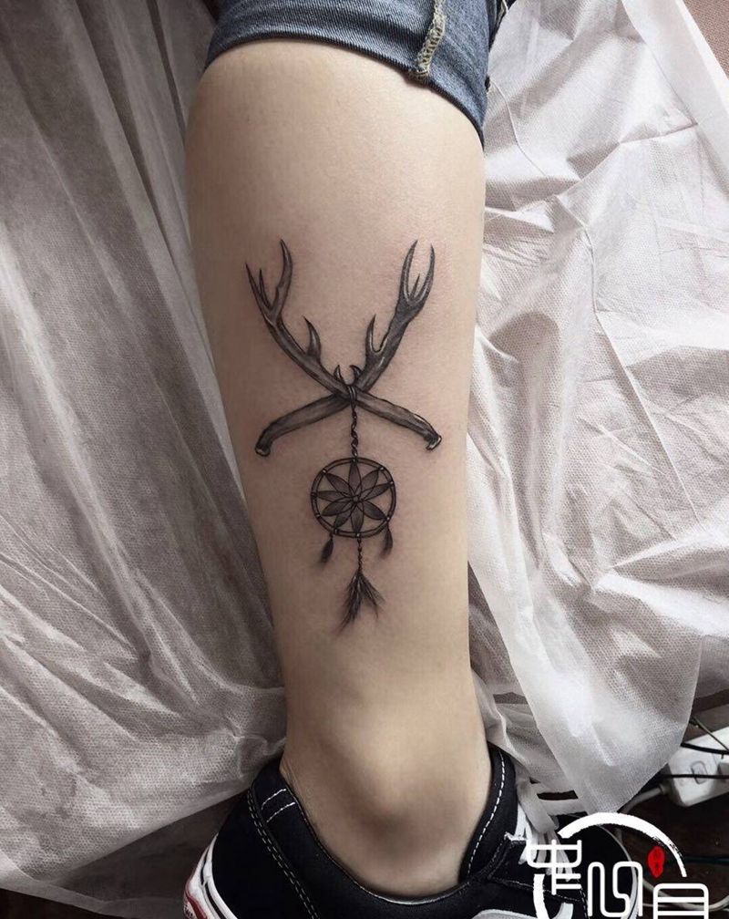 补梦网纹身图片_腿部纹身图案