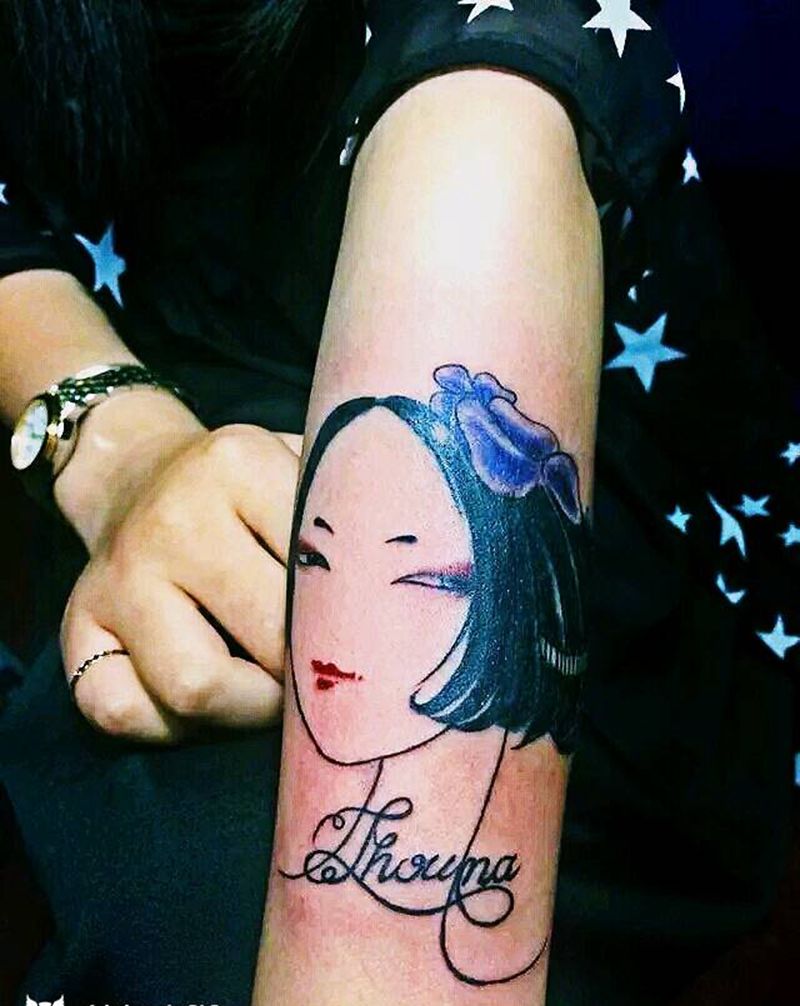 艺妓英文纹身图片