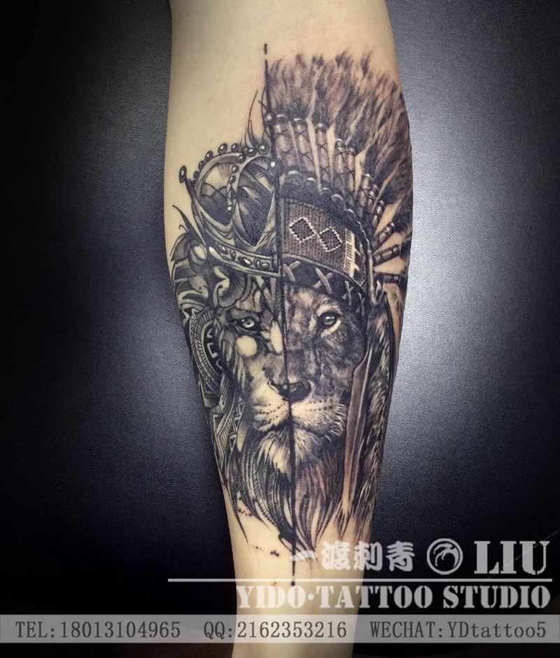 狮子纹身图片