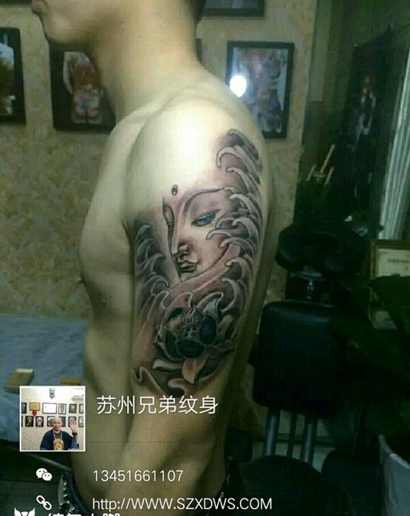 莲花观音纹身图片