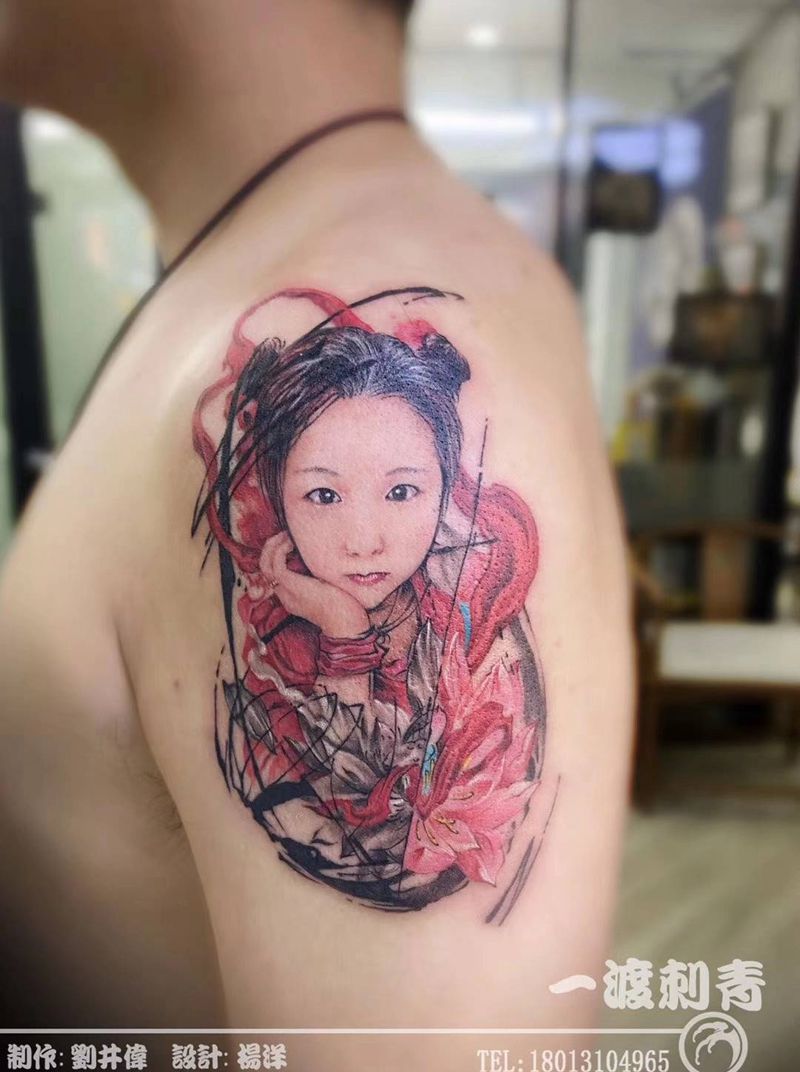 小哪吒纹身图片_手臂欧美写实纹身图案