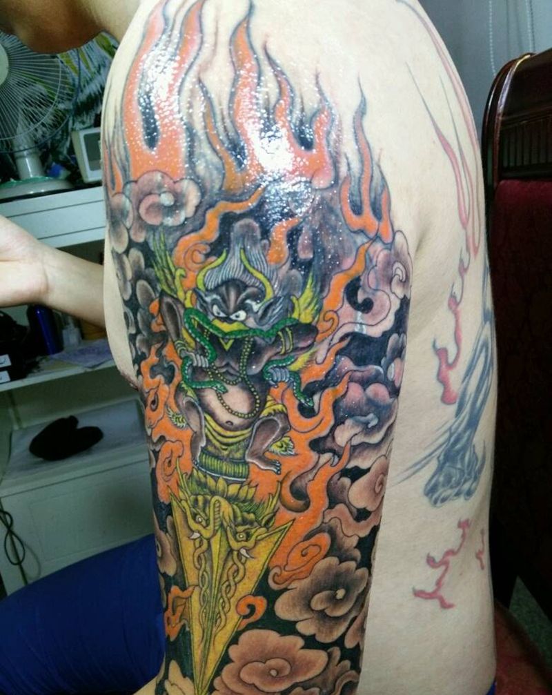 降魔杆盖旧纹身纹身图片